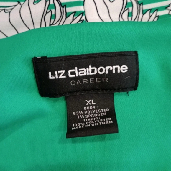 Liz Claiborne Green Floral Dress XL - Picture 2 of 7